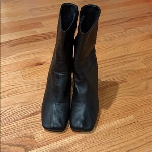 Acne Black Leather Ankle Booties